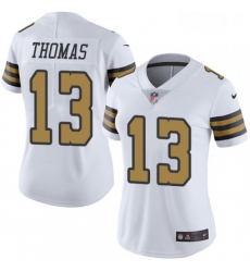 Womens Nike New Orleans Saints 13 Michael Thomas Limited White Rush Vapor Untouchable NFL Jersey Womens Nike New Orleans Saints 13 Michael Thomas Limited White Rush Vapor Untouchable NFL Jersey