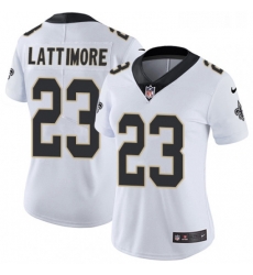 Womens Nike New Orleans Saints 23 Marshon Lattimore White Vapor Untouchable Elite Player NFL Jersey Womens Nike New Orleans Saints 23 Marshon Lattimore White Vapor Untouchable Elite Player NFL Jersey