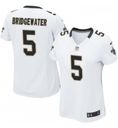 Womens Nike New Orleans Saints 5 Teddy Bridgewater Game White NFL Jersey Womens Nike New Orleans Saints 5 Teddy Bridgewater Game White NFL Jersey