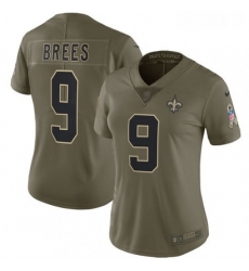 Womens Nike New Orleans Saints 9 Drew Brees Limited Olive 2017 Salute to Service NFL Jersey Womens Nike New Orleans Saints 9 Drew Brees Limited Olive 2017 Salute to Service NFL Jersey