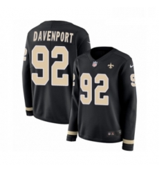 Womens Nike New Orleans Saints 92 Marcus Davenport Limited Black Therma Long Sleeve NFL Jersey Womens Nike New Orleans Saints 92 Marcus Davenport Limited Black Therma Long Sleeve NFL Jersey