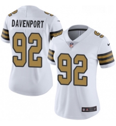 Womens Nike New Orleans Saints 92 Marcus Davenport White Stitched NFL Limited Rush Jersey Womens Nike New Orleans Saints 92 Marcus Davenport White Stitched NFL Limited Rush Jersey