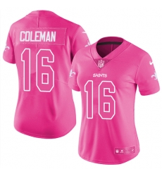 Womens Nike Saints #16 Brandon Coleman Pink Stitched NFL Limited Rush Fashion Jersey Womens Nike Saints #16 Brandon Coleman Pink Stitched NFL Limited Rush Fashion Jersey