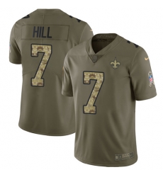 Limited Nike OliveCamo Youth Taysom Hill Jersey NFL 7 New Orleans Saints 2017 Salute to Service Limited Nike OliveCamo Youth Taysom Hill Jersey NFL 7 New Orleans Saints 2017 Salute to Service