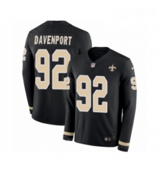 Youth Nike New Orleans Saints 92 Marcus Davenport Limited Black Therma Long Sleeve NFL Jersey Youth Nike New Orleans Saints 92 Marcus Davenport Limited Black Therma Long Sleeve NFL Jersey