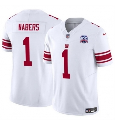 Men New York Giants 1 Malik Nabers White 2024 Draft F U S E 100TH Season Patch Vapor Untouchable Limited Stitched Jersey Men New York Giants 1 Malik Nabers White 2024 Draft F U S E 100TH Season Patch Vapor Untouchable Limited Stitched Jersey