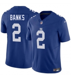Men New York Giants 2 Deonte Banks Blue 2025 F U S E  Vapor Untouchable Limited Stitched Jersey