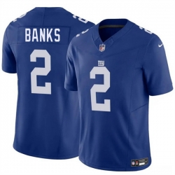 Men New York Giants 2 Deonte Banks Blue 2025 F U S E  Vapor Untouchable Limited Stitched Jersey