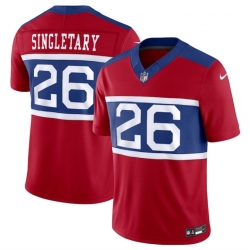 Men New York Giants 26 Devin Singletary Century Red Alternate Vapor F U S E  Limited Stitched Football Jersey