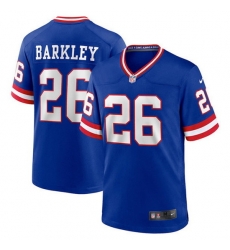 Men New York Giants 26 Saquon Barkley Royal Classic Retired Player Stitched Game Jersey Men New York Giants 26 Saquon Barkley Royal Classic Retired Player Stitched Game Jersey