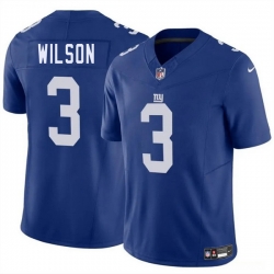 Men New York Giants 3 Russell Wilson Blue 2025 F U S E  Vapor Untouchable Limited Stitched Jersey