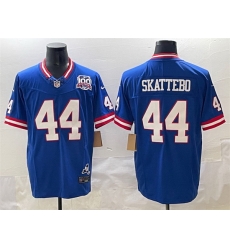 Men New York Giants 44 Cam Skattebo Royal 2025 Draft F U S E 100th Season 26 State Patch Vapor Limited Stitched Football Jersey Men New York Giants 44 Cam Skattebo Royal 2025 Draft F U S E 100th Season 26 State Patch Vapor Limited Stitched Football Jersey