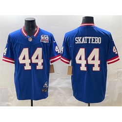 Men New York Giants 44 Cam Skattebo Royal 2025 Draft F U S E  100th Season 26 State Patch Vapor Limited Stitched Football Jersey