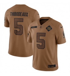 Men New York Giants 5 Kayvon Thibodeaux 2023 Brown Salute To Service Vapor Untouchable Limited Stitched Jersey Men New York Giants 5 Kayvon Thibodeaux 2023 Brown Salute To Service Vapor Untouchable Limited Stitched Jersey