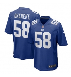 Men New York Giants 58 Bobby Okereke Royal Stitched Game Jersey Men New York Giants 58 Bobby Okereke Royal Stitched Game Jersey