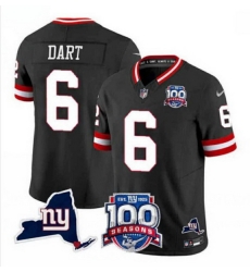 Men New York Giants 6 Jaxson Dart Black 2025 Draft F U S E 100th Season 26 State Patch Vapor Limited Stitched Football Jersey Men New York Giants 6 Jaxson Dart Black 2025 Draft F U S E 100th Season 26 State Patch Vapor Limited Stitched Football Jersey