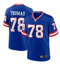Men New York Giants 78 Andrew Thomas Royal Classic Retired Player Stitched Game Jersey Men New York Giants 78 Andrew Thomas Royal Classic Retired Player Stitched Game Jersey
