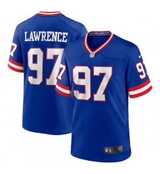 Men New York Giants 97 Dexter Lawrence Royal Classic Retired Player Stitched Game Jersey Men New York Giants 97 Dexter Lawrence Royal Classic Retired Player Stitched Game Jersey