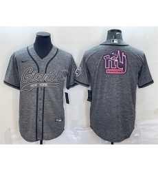 Men New York Giants Grey Team Big Logo With Patch Cool Base Stitched Baseball Jersey Men New York Giants Grey Team Big Logo With Patch Cool Base Stitched Baseball Jersey
