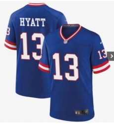 Men New York Giants Jalin Hyatt #13 Royal Classic Stitched 2023 F.U.S.E Jersey Men New York Giants Jalin Hyatt #13 Royal Classic Stitched 2023 F.U.S.E Jersey