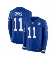 Mens Nike New York Giants 11 Phil Simms Limited Royal Blue Therma Long Sleeve NFL Jersey Mens Nike New York Giants 11 Phil Simms Limited Royal Blue Therma Long Sleeve NFL Jersey