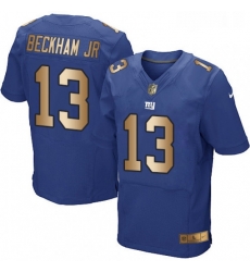 Mens Nike New York Giants 13 Odell Beckham Jr Elite BlueGold Team Color NFL Jersey Mens Nike New York Giants 13 Odell Beckham Jr Elite BlueGold Team Color NFL Jersey