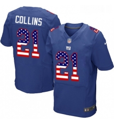 Mens Nike New York Giants 21 Landon Collins Elite Royal Blue Home USA Flag Fashion NFL Jersey Mens Nike New York Giants 21 Landon Collins Elite Royal Blue Home USA Flag Fashion NFL Jersey