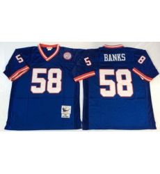 Mitchell Ness giants #58 BANKS blue Throwback Stitched NFL Jerseys Mitchell Ness giants #58 BANKS blue Throwback Stitched NFL Jerseys