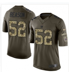 Nike New York Giants #52 Jon Beason Green Men 27s Stitched NFL Limited Salute to Service Jersey Nike New York Giants #52 Jon Beason Green Men 27s Stitched NFL Limited Salute to Service Jersey