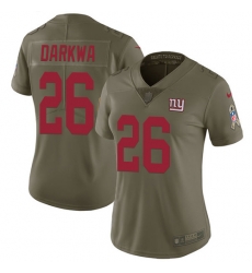 Nike Giants #26 Orleans Darkwa Olive Womens Stitched NFL Limited 2017 Salute to Service Jersey Nike Giants #26 Orleans Darkwa Olive Womens Stitched NFL Limited 2017 Salute to Service Jersey