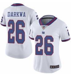 Nike Giants #26 Orleans Darkwa White Womens Stitched NFL Limited Rush Jersey Nike Giants #26 Orleans Darkwa White Womens Stitched NFL Limited Rush Jersey
