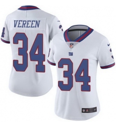Nike Giants #34 Shane Vereen White Womens Stitched NFL Limited Rush Jersey Nike Giants #34 Shane Vereen White Womens Stitched NFL Limited Rush Jersey