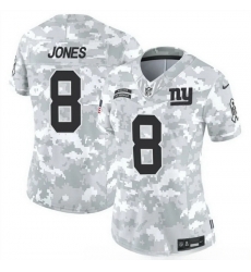 Women New York Giants 8 Daniel Jones 2024 F U S E Arctic Camo Salute To Service Limited Stitched Football Jersey Women New York Giants 8 Daniel Jones 2024 F U S E Arctic Camo Salute To Service Limited Stitched Football Jersey