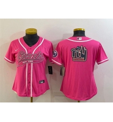 Women New York Giants Pink Team Big Logo With Patch Cool Base Stitched Baseball Women New York Giants Pink Team Big Logo With Patch Cool Base Stitched Baseball