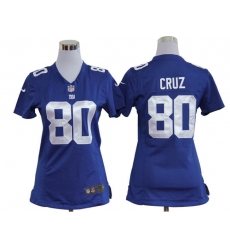 Women Nike New York Giants #80 Victor Cruz Blue Nike NFL Jerseys Women Nike New York Giants #80 Victor Cruz Blue Nike NFL Jerseys