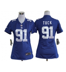 Women Nike New York Giants 91 Justin Tuck Game Blue Jersey Women Nike New York Giants 91 Justin Tuck Game Blue Jersey
