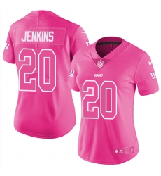Womens Nike Giants #20 Janoris Jenkins Pink Stitched NFL Limited Rush Fashion Jersey Womens Nike Giants #20 Janoris Jenkins Pink Stitched NFL Limited Rush Fashion Jersey