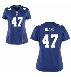 Womens Nike Giants #47 Valentino Blake Blue Jersey Womens Nike Giants #47 Valentino Blake Blue Jersey