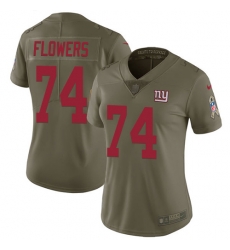 Womens Nike Giants #74 Ereck Flowers Olive Stitched NFL Limited 2017 Salute to Service Jersey Womens Nike Giants #74 Ereck Flowers Olive Stitched NFL Limited 2017 Salute to Service Jersey