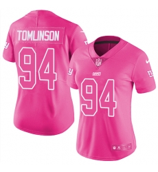 Womens Nike Giants #94 Dalvin Tomlinson Pink Stitched NFL Limited Rush Fashion Jersey Womens Nike Giants #94 Dalvin Tomlinson Pink Stitched NFL Limited Rush Fashion Jersey