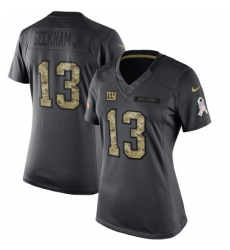 Womens Nike New York Giants 13 Odell Beckham Jr Limited Black 2016 Salute to Service NFL Jersey Womens Nike New York Giants 13 Odell Beckham Jr Limited Black 2016 Salute to Service NFL Jersey