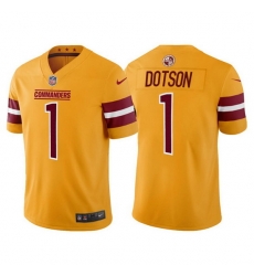 Men Washington Commanders 1 Jahan Dotson Gold Vapor Untouchable Stitched Football Jersey Men Washington Commanders 1 Jahan Dotson Gold Vapor Untouchable Stitched Football Jersey