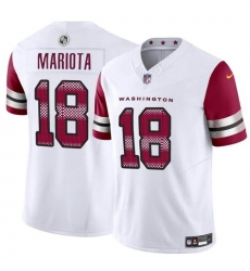 Men Washington Commanders 18 Marcus Mariota White 2024 F U S E Vapor Limited Stitched Football Jersey Men Washington Commanders 18 Marcus Mariota White 2024 F U S E Vapor Limited Stitched Football Jersey