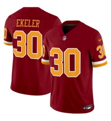 Men Washington Commanders 30 Austin Ekeler Burgundy 2025 F U S E  Throwback Limited Stitched Football Jersey