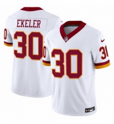 Men Washington Commanders 30 Austin Ekeler White 2025 FUSE Throwback Vapor Limited Football Stitched Jersey