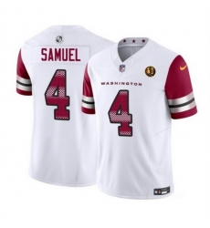 Men Washington Commanders 4 Curtis Samuel White 2023 F U S E With John Madden Patch Vapor Limited Stitched Football Jersey Men Washington Commanders 4 Curtis Samuel White 2023 F U S E With John Madden Patch Vapor Limited Stitched Football Jersey