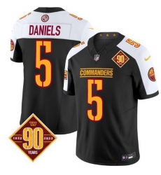 Men Washington Commanders 5 Jayden Daniels Black White 2024 F U S E 90th Anniversary Vapor Limited Stitched Football Jersey Men Washington Commanders 5 Jayden Daniels Black White 2024 F U S E 90th Anniversary Vapor Limited Stitched Football Jersey