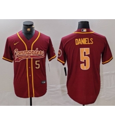 Men Washington Commanders 5 Jayden Daniels Burgundy With Patch Cool Base Stitched Baseball Jersey 1 Men Washington Commanders 5 Jayden Daniels Burgundy With Patch Cool Base Stitched Baseball Jersey 1