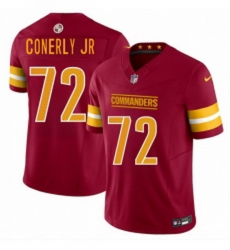 Men Washington Commanders 72 Josh Conerly Jr Burgundy 2025 Draft FUSE Vapor Limited Football Stitched Jersey Men Washington Commanders 72 Josh Conerly Jr Burgundy 2025 Draft FUSE Vapor Limited Football Stitched Jersey