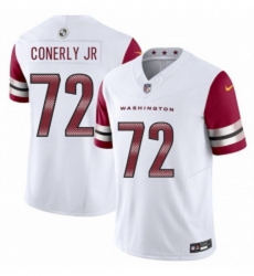 Men Washington Commanders 72 Josh Conerly Jr White 2025 Draft FUSE Vapor Limited Football Stitched Jersey Men Washington Commanders 72 Josh Conerly Jr White 2025 Draft FUSE Vapor Limited Football Stitched Jersey